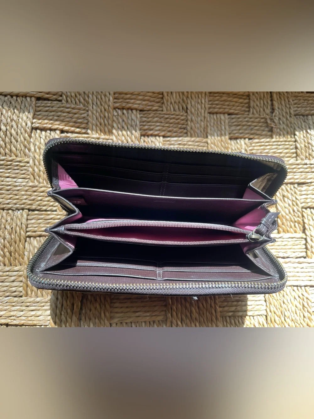 Vintage Y2K Coach Patchwork Wallet with Brass Hardwear